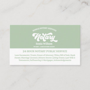 Stijlvolle wet voor mobiele notaris en leningteken visitekaartje