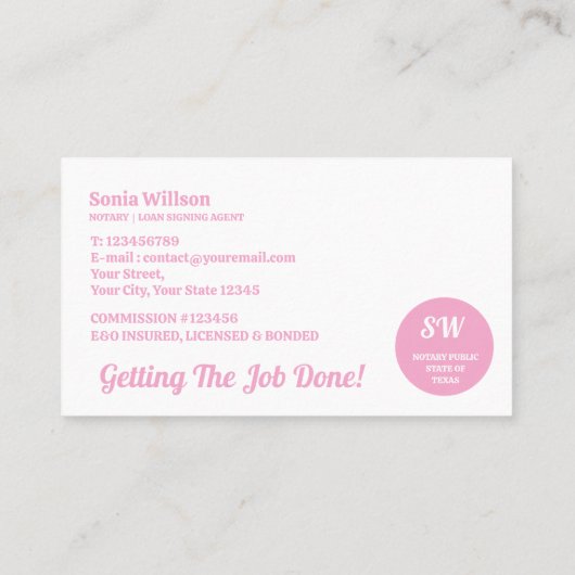 Stijlvolle wet voor mobiele notaris en leningteken visitekaartje (Achterkant)