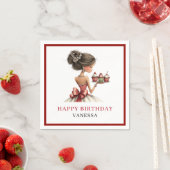 Stijlvolle Whimsical Vrouw Marsala Script Servette Servet (Insitu)