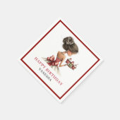 Stijlvolle Whimsical Vrouw Marsala Script Servette Servet (Hoek)
