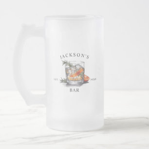 Stijlvolle Whiskey Cocktail Naam & Jaar Thuisbar Matglas Bierpul