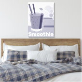 Stijlvolle White-Blue Smoothie Tumbler Kitchen Art Canvas Afdruk (Insitu (Slaapkamer))