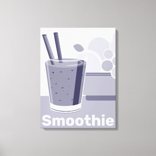 Stijlvolle White-Blue Smoothie Tumbler Kitchen Art Canvas Afdruk (Voorkant)