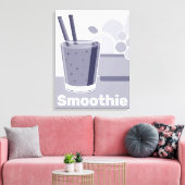 Stijlvolle White-Blue Smoothie Tumbler Kitchen Art Canvas Afdruk (Insitu (Woonkamer))