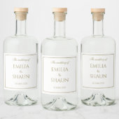 Stijlvolle White en Gold Liquor Labels Likeurfles Etiket (Flessen)
