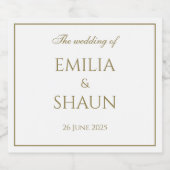 Stijlvolle White en Gold Liquor Labels Likeurfles Etiket (Enkel label)