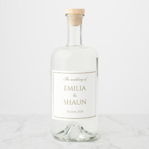 Stijlvolle White en Gold Liquor Labels Likeurfles Etiket