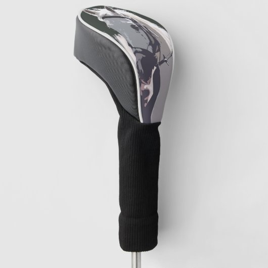 Stijlvolle White Horse Head Sketch Golfheadcover (Schuin)