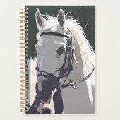 Stijlvolle White Horse Head Sketch Planner (Voorkant)
