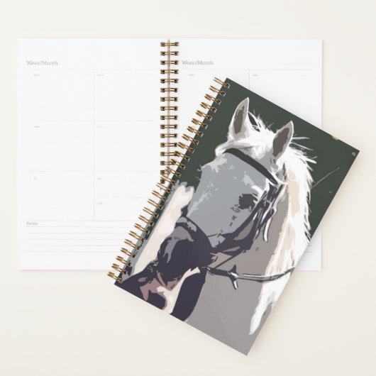 Stijlvolle White Horse Head Sketch Planner (Display)