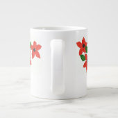 Stijlvolle White Jumbo Mok met Red Flowers (Achterkant)