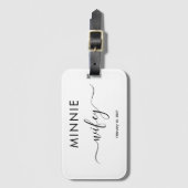 Stijlvolle Wifey Naam Datum Script Bagage Label On (Voorkant (verticaal))