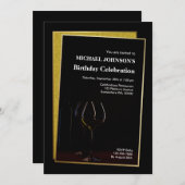 Stijlvolle wijnglazen verjaardag kaart (Voorkant / Achterkant)