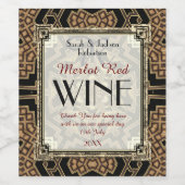 Stijlvolle wijnlabels | Zwart goudkleurige Deco Bo Wijn Etiket (Enkel label)