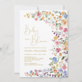Stijlvolle Wildbloem-Baby in Bloom Girl Shower Kaart (Voorkant)