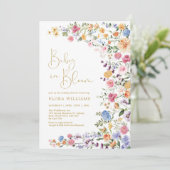 Stijlvolle Wildbloem-Baby in Bloom Girl Shower Kaart (Staand voorkant)