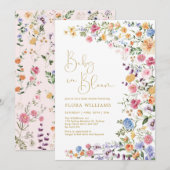Stijlvolle Wildbloem-Baby in Bloom Girl Shower Kaart (Voorkant / Achterkant)
