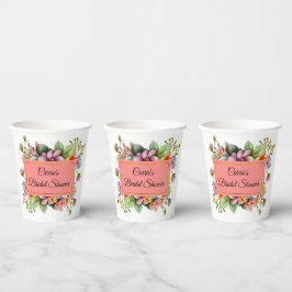 Stijlvolle Wilde Bloemen Bruidsuitnodiging Papieren Bekers