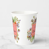 Stijlvolle Wilde Bloemen Bruiloft Feest Papieren Bekers (Links)