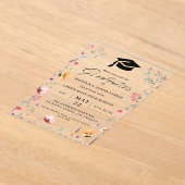 Stijlvolle Wilde Bloemenweide Tuin Tweeling Afstud Acryl Uitnodigingen (Laagn)