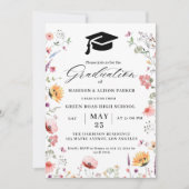 Stijlvolle wilde bloemenweide tuin tweeling afstud kaart (Voorkant)