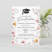 Stijlvolle wilde bloemenweide tuin tweeling afstud kaart (Staand voorkant)