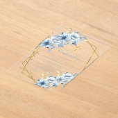 Stijlvolle Wildflower Blue Garden bevestiging Acryl Uitnodigingen (Laagn)