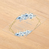 Stijlvolle Wildflower Dusty Blue Garden Doop Acryl Uitnodigingen (Laagn)