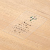 Stijlvolle Wildflower Garden Baptim Acryl Uitnodigingen (Laagn)