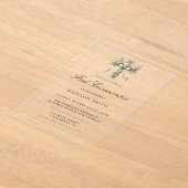 Stijlvolle Wildflower Garden Eerste Heilige Commun Acryl Uitnodigingen (Laagn)