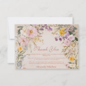 Stijlvolle Wildflower Meadow Garden Afstuderen Bedankkaart (Voorkant)