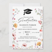 Stijlvolle Wildflower Meadow Garden Afstuderen Kaart (Voorkant)