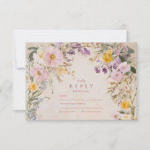 Stijlvolle Wildflower Meadow Garden Afstuderen RSVP Kaartje (Voorkant)