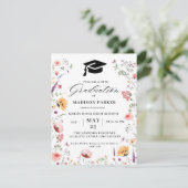 Stijlvolle Wildflower Meadow Garden Afstuderen uit Bedankkaart (Staand voorkant)