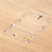 Stijlvolle Wildflower Meadow Garden bevestiging Acryl Uitnodigingen (Laagn)