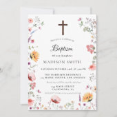 Stijlvolle Wildflower Meadow Garden Doop Kaart (Voorkant)