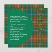Stijlvolle Wilson Sinaasappel & Groen Plaid Bruilo Kaart (Voorkant / Achterkant)