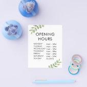 Stijlvolle Winkel Openingstijd met groene bladeren Flyer (Enkel)