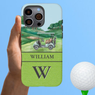 Stijlvolle winkelwagen Cursus Clubs Monogram Naam iPhone 16 Pro Max Hoesje