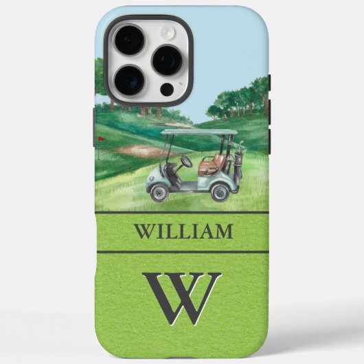 Stijlvolle winkelwagen Cursus Clubs Monogram Naam Case-Mate iPhone Case (Achterkant)