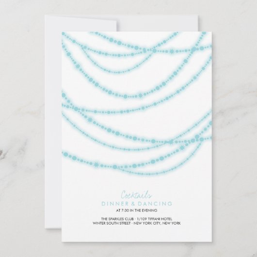 Stijlvolle winter met gloed bruiloft 2in1 Uitnodig Kaart (Achterkant)