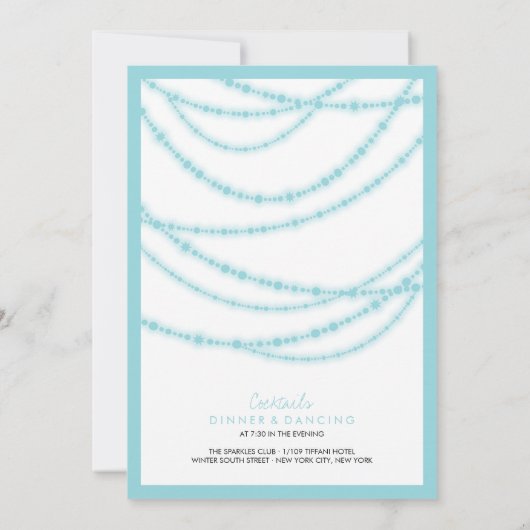 Stijlvolle winter met gloed bruiloft 2in1 Uitnodig Kaart (Achterkant)