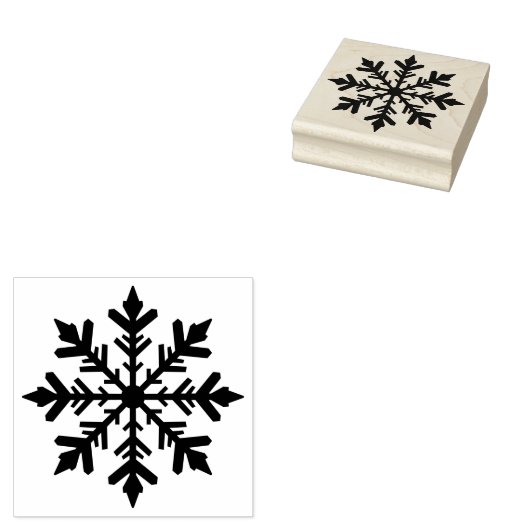 Stijlvolle winter sneeuwvlok silhouetvorm rubberstempel (Gestempeld)