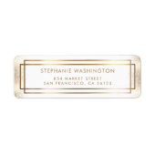 Stijlvolle Wit & Gouden Grens Bruiloft Etiket (Voorkant)