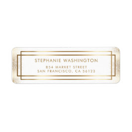Stijlvolle Wit & Gouden Grens Bruiloft Etiket