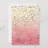 Stijlvolle Wit Roze Gouden Luipaard Kaart (Achterkant)
