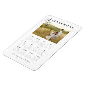 Stijlvolle witte 2024 Voljarig Paar Fotokalender Magneet (Linkerzijde)