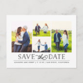 Stijlvolle Witte 4 Foto Sla de datum Briefkaart (Voorkant)