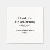 Stijlvolle witte aangepaste Vrijgezellenfeest dank Servet (Voorkant)