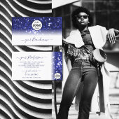 Stijlvolle witte blauwe glittersterren met Logo Visitekaartje